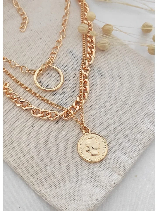 Zdjęcie produktu atelier MIU Pozłacany naszyjnik z zawieszką - dł. 45 cm rozmiar: onesize złoty