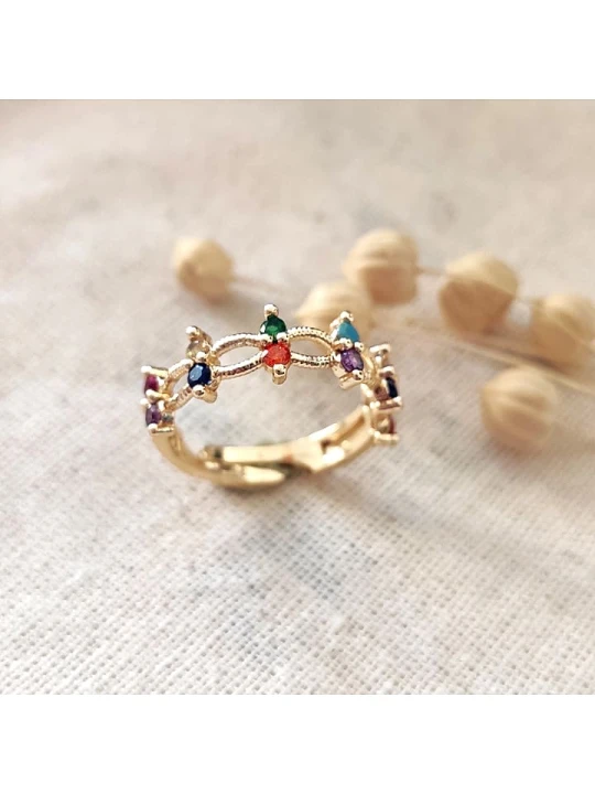 Zdjęcie produktu atelier MIU Pozłacany pierścionek z cyrkoniami rozmiar: onesize złoty