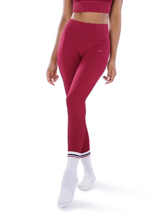 Zdjęcie produktu Athleas Legginsy sportowe "Eva" w kolorze czerwonym rozmiar: M/L