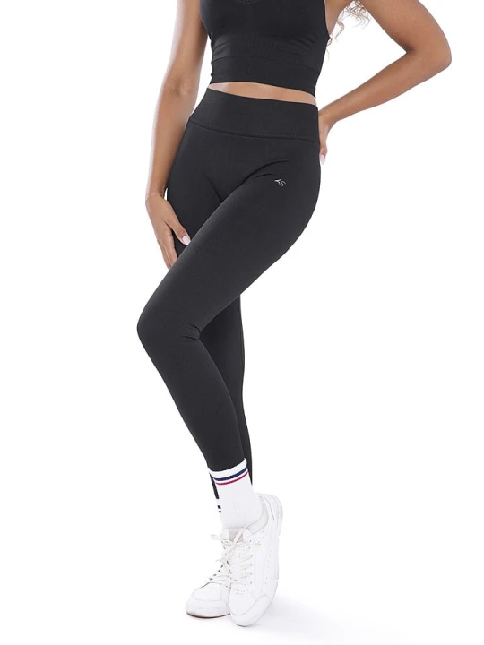 Zdjęcie produktu Athleas Legginsy sportowe "Evelin" w kolorze czarnym rozmiar: M/L