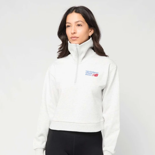 Zdjęcie produktu Athletics Premium Logo Oversized Half Zip New Balance szary