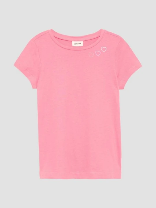 Zdjęcie produktu Ausgestelltes T-Shirt aus Baumwolle mit kleinem Print s.Oliver różowy