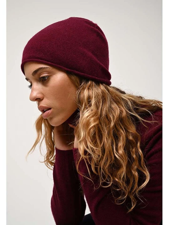 Zdjęcie produktu AUTHENTIC CASHMERE Kaszmirowa czapka "Pinier" w kolorze bordowym rozmiar: onesize