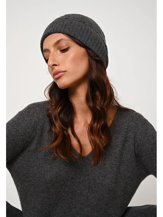 Zdjęcie produktu AUTHENTIC CASHMERE Kaszmirowa czapka "Scott" w kolorze antracytowym rozmiar: onesize
