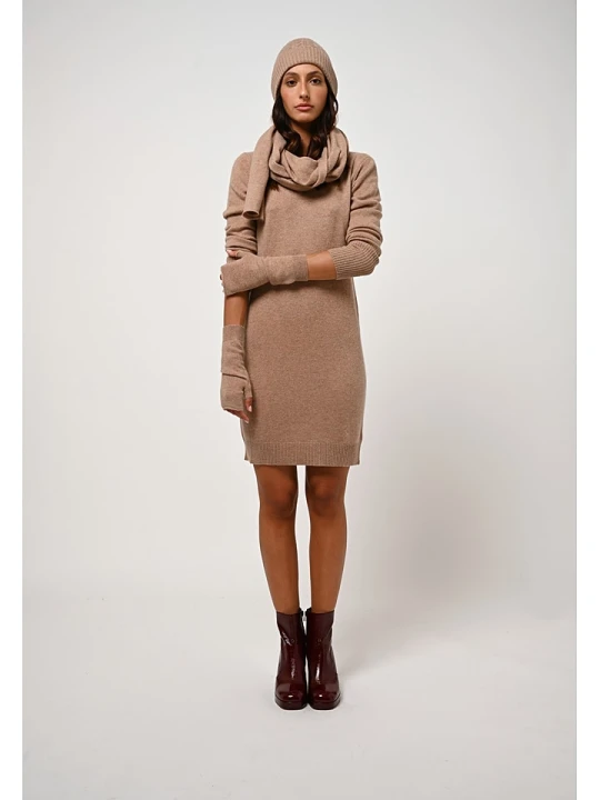 Zdjęcie produktu AUTHENTIC CASHMERE Kaszmirowa sukienka "Armet" w kolorze beżowym rozmiar: M