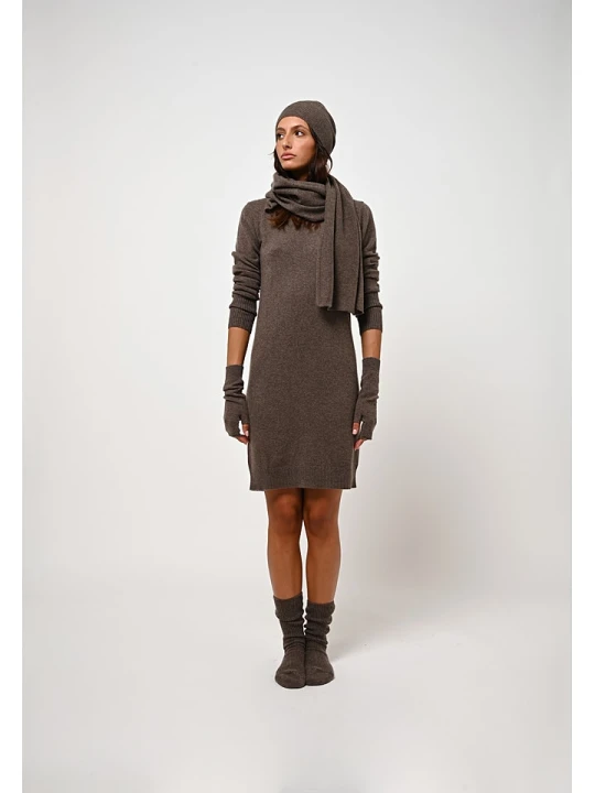 Zdjęcie produktu AUTHENTIC CASHMERE Kaszmirowa sukienka "Armet" w kolorze brązowym rozmiar: M