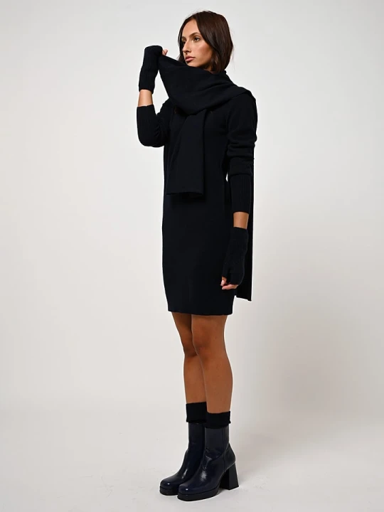 Zdjęcie produktu AUTHENTIC CASHMERE Kaszmirowa sukienka "Armet" w kolorze granatowym rozmiar: M