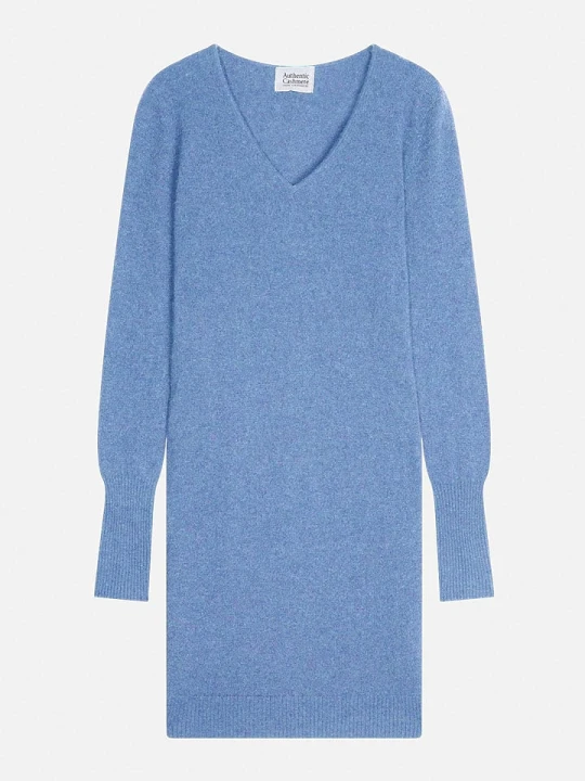 Zdjęcie produktu AUTHENTIC CASHMERE Kaszmirowa sukienka "Capelet" w kolorze błękitnym rozmiar: XL