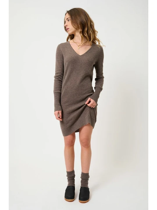 Zdjęcie produktu AUTHENTIC CASHMERE Kaszmirowa sukienka "Capelet" w kolorze brązowym rozmiar: XL