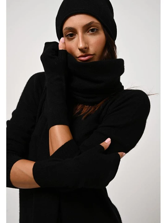 Zdjęcie produktu AUTHENTIC CASHMERE Kaszmirowe mitenki "Serre" w kolorze czarnym rozmiar: onesize