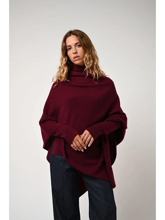 Zdjęcie produktu AUTHENTIC CASHMERE Kaszmirowe ponczo "Carra" w kolorze bordowym rozmiar: L