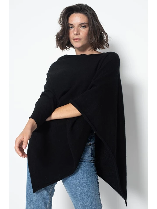 Zdjęcie produktu AUTHENTIC CASHMERE Kaszmirowe ponczo "Carra" w kolorze czarnym rozmiar: XXL