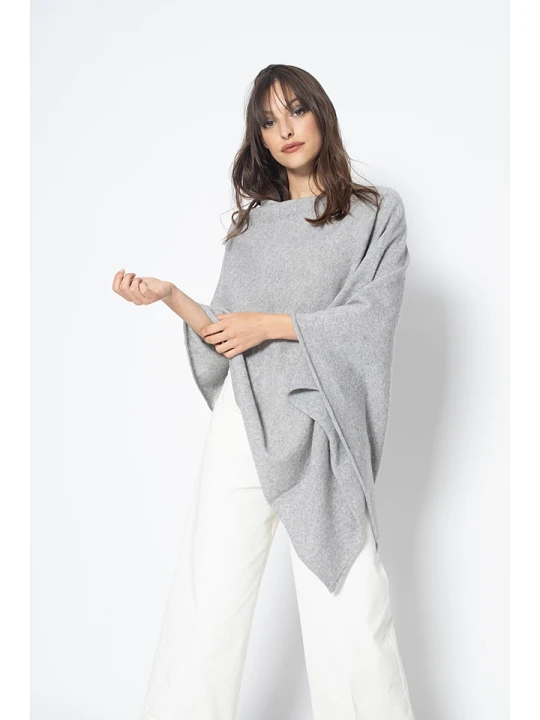 Zdjęcie produktu AUTHENTIC CASHMERE Kaszmirowe ponczo "Carra" w kolorze szarym rozmiar: L