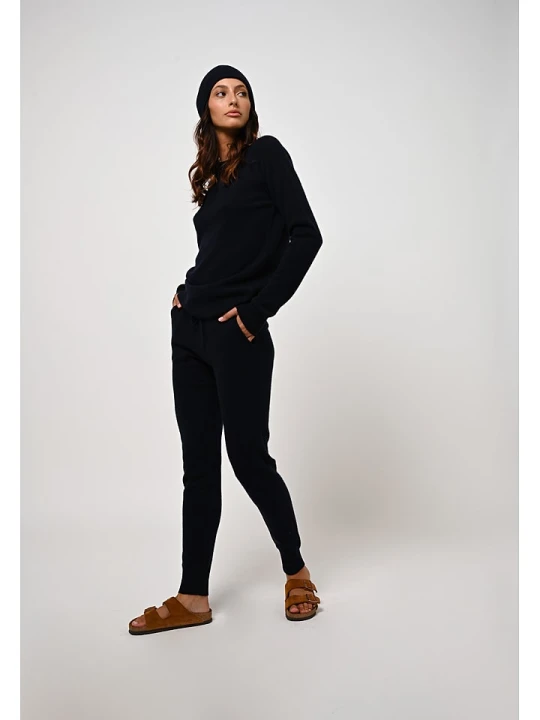 Zdjęcie produktu AUTHENTIC CASHMERE Kaszmirowe spodnie "Ferrand" w kolorze granatowym rozmiar: L