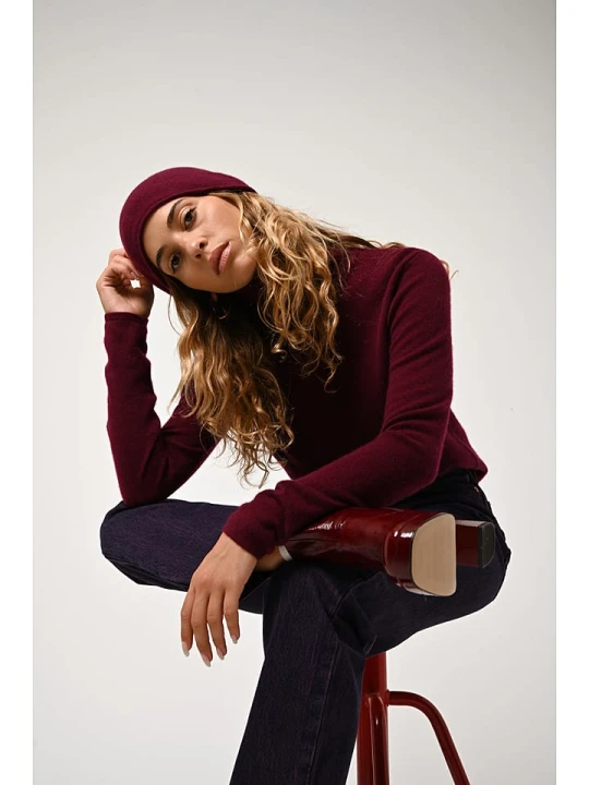Zdjęcie produktu AUTHENTIC CASHMERE Kaszmirowy golf "Bise" w kolorze bordowym rozmiar: S