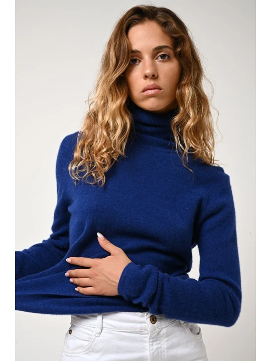 Zdjęcie produktu AUTHENTIC CASHMERE Kaszmirowy golf "Bise" w kolorze granatowym rozmiar: M