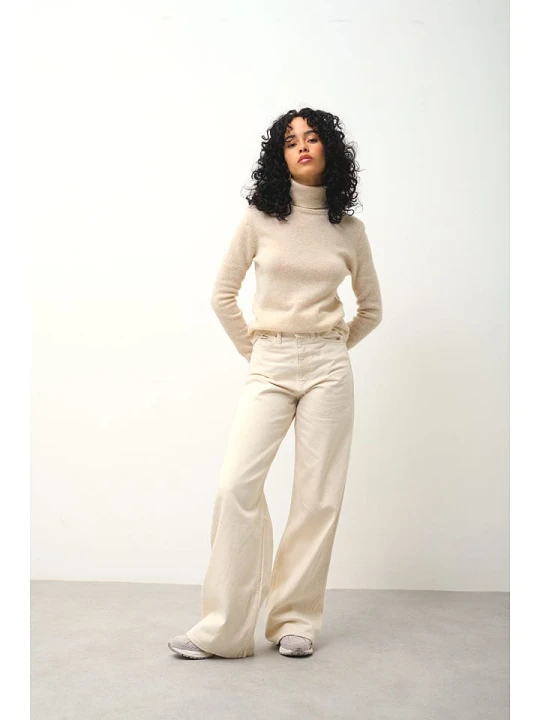 Zdjęcie produktu AUTHENTIC CASHMERE Kaszmirowy golf "Bise" w kolorze kremowym rozmiar: XL