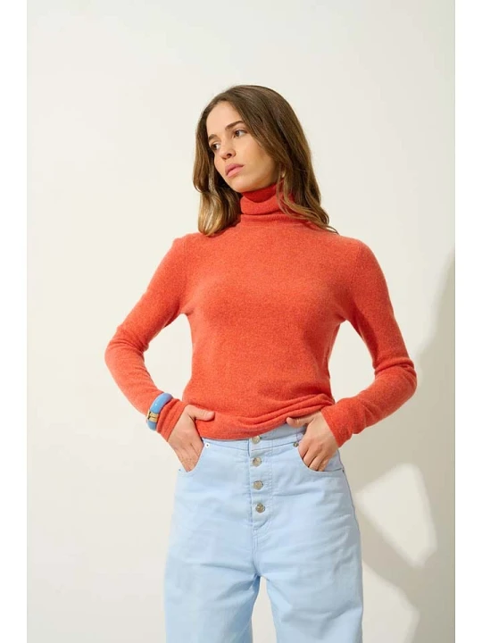 Zdjęcie produktu AUTHENTIC CASHMERE Kaszmirowy golf "Bise" w kolorze pomarańczowym rozmiar: XL