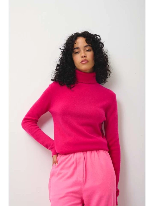 Zdjęcie produktu AUTHENTIC CASHMERE Kaszmirowy golf "Bise" w kolorze różowym rozmiar: L