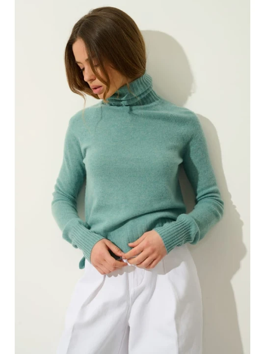 Zdjęcie produktu AUTHENTIC CASHMERE Kaszmirowy golf "Cassy" w kolorze turkusowym rozmiar: S