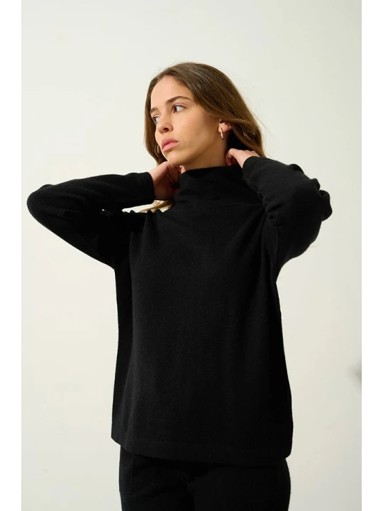 Zdjęcie produktu AUTHENTIC CASHMERE Kaszmirowy golf "Cheviot" w kolorze czarnym rozmiar: M