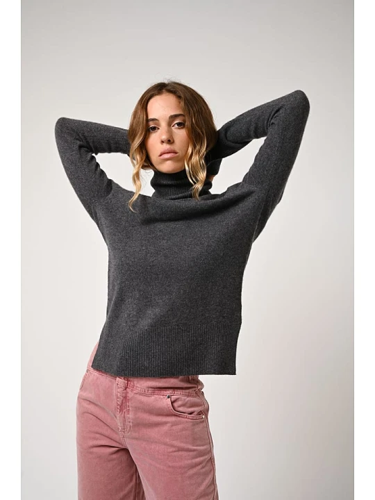 Zdjęcie produktu AUTHENTIC CASHMERE Kaszmirowy golf "Fornet" w kolorze antracytowym rozmiar: XXL
