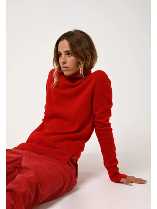 Zdjęcie produktu AUTHENTIC CASHMERE Kaszmirowy golf "Fornet" w kolorze czerwonym rozmiar: L