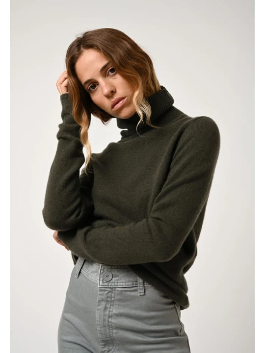 Zdjęcie produktu AUTHENTIC CASHMERE Kaszmirowy golf "Linda" w kolorze zielonym rozmiar: M