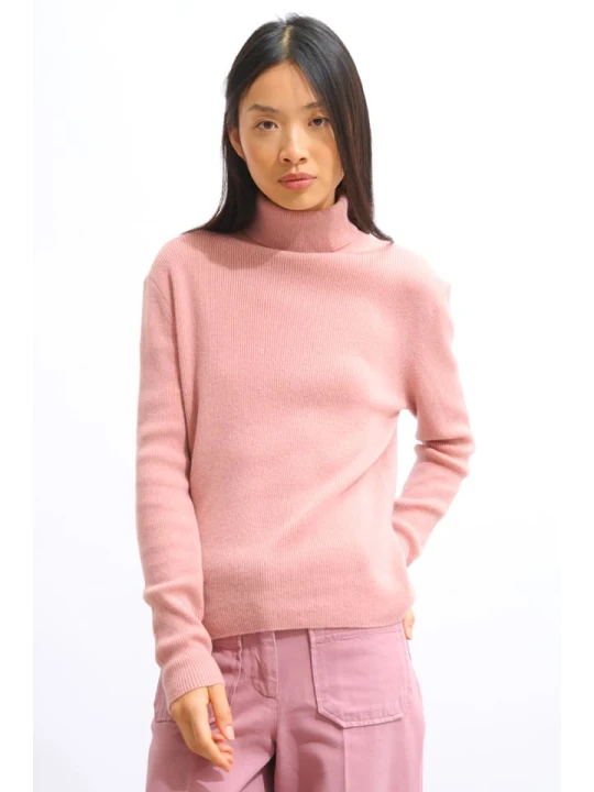 Zdjęcie produktu AUTHENTIC CASHMERE Kaszmirowy golf "Suzie" w kolorze jasnoróżowym rozmiar: L