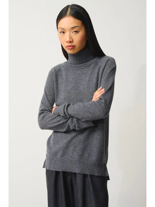 Zdjęcie produktu AUTHENTIC CASHMERE Kaszmirowy golf w kolorze antracytowym rozmiar: XL