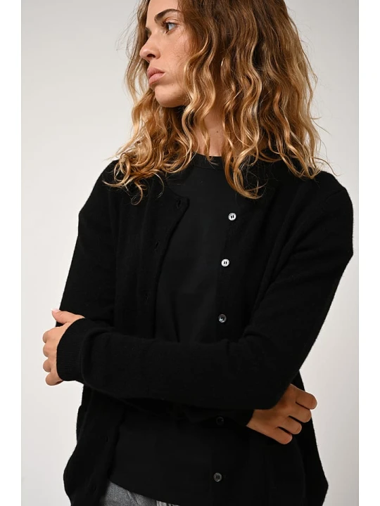 Zdjęcie produktu AUTHENTIC CASHMERE Kaszmirowy kardigan "Caron" w kolorze czarnym rozmiar: XXL
