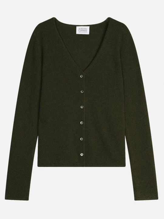 Zdjęcie produktu AUTHENTIC CASHMERE Kaszmirowy kardigan "Chalais" w kolorze ciemnozielonym rozmiar: XXL
