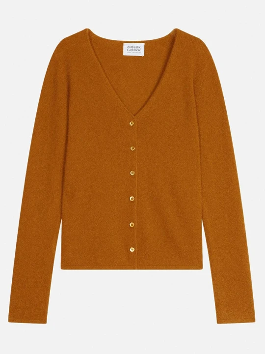 Zdjęcie produktu AUTHENTIC CASHMERE Kaszmirowy kardigan "Chalais" w kolorze karmelowym rozmiar: L