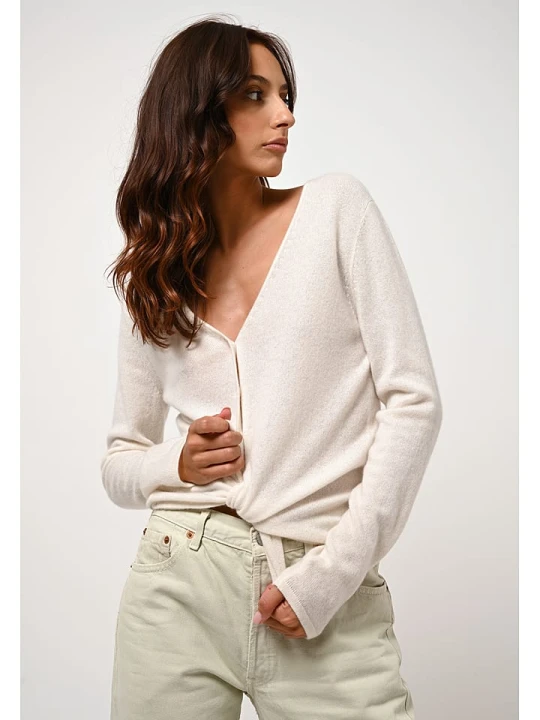 Zdjęcie produktu AUTHENTIC CASHMERE Kaszmirowy kardigan "Chalais" w kolorze kremowym rozmiar: M