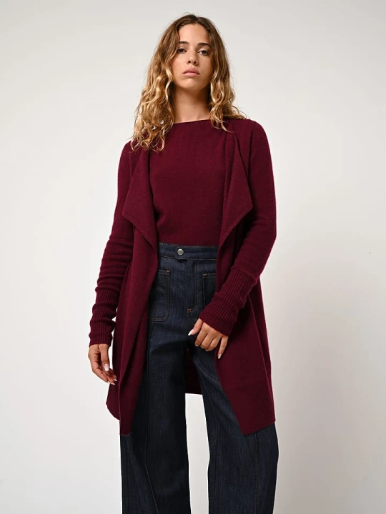 Zdjęcie produktu AUTHENTIC CASHMERE Kaszmirowy kardigan "Chésery" w kolorze bordowym rozmiar: L