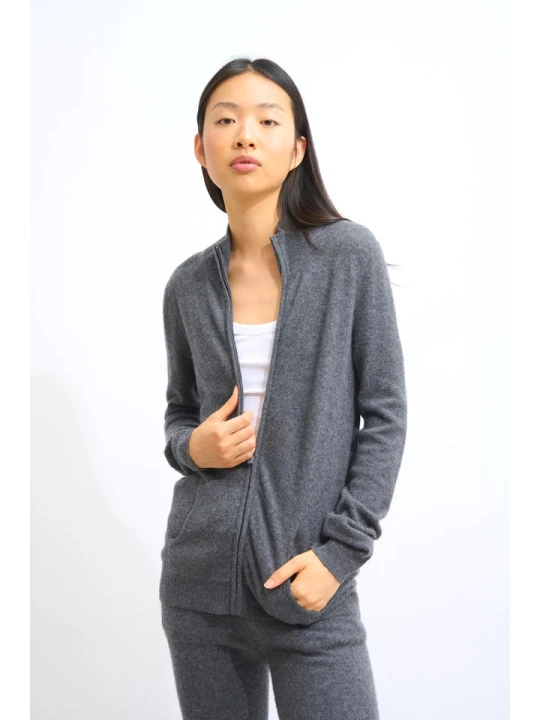 Zdjęcie produktu AUTHENTIC CASHMERE Kaszmirowy kardigan "Thalun" w kolorze antracytowym rozmiar: XXL
