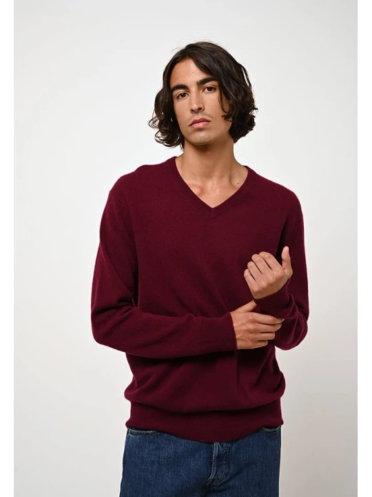 Zdjęcie produktu AUTHENTIC CASHMERE Kaszmirowy sweter "Agel" w kolorze bordowym rozmiar: L
