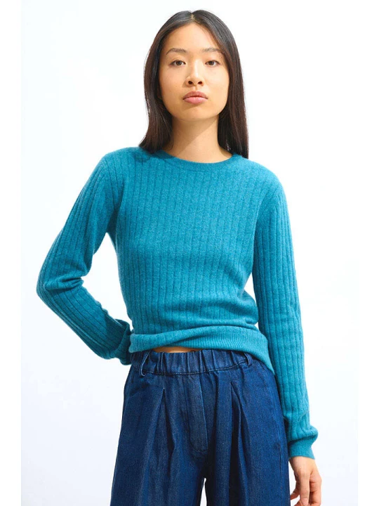 Zdjęcie produktu AUTHENTIC CASHMERE Kaszmirowy sweter "Bella" w kolorze niebieskim rozmiar: XL