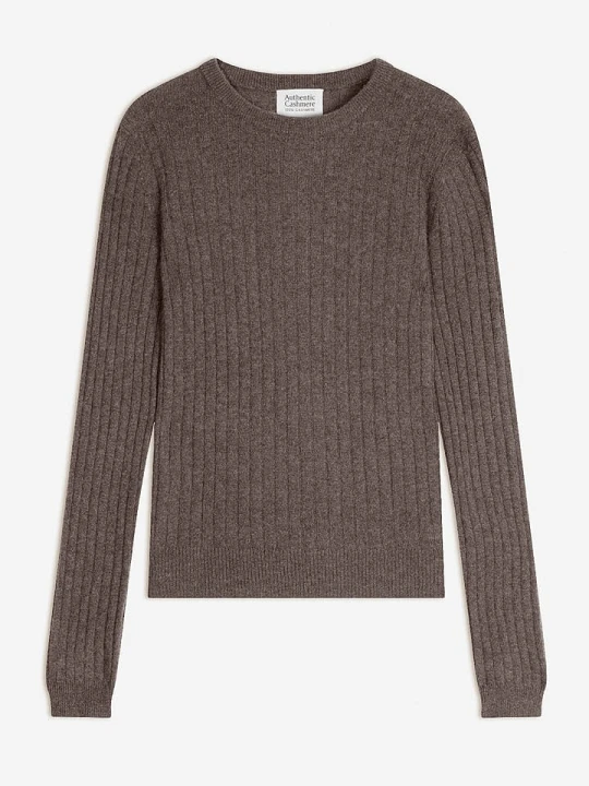 Zdjęcie produktu AUTHENTIC CASHMERE Kaszmirowy sweter "Bella" w kolorze szaro-beżowym rozmiar: M