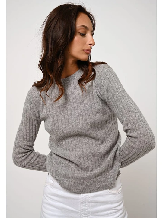 Zdjęcie produktu AUTHENTIC CASHMERE Kaszmirowy sweter "Bella" w kolorze szarym rozmiar: M