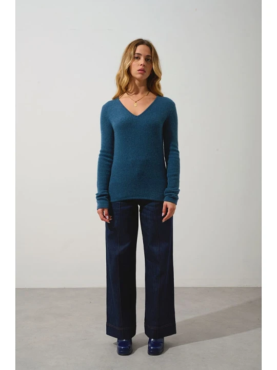 Zdjęcie produktu AUTHENTIC CASHMERE Kaszmirowy sweter "Chelsea" w kolorze niebieskim rozmiar: M