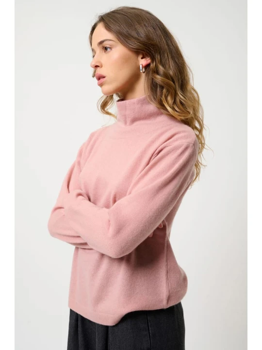 Zdjęcie produktu AUTHENTIC CASHMERE Kaszmirowy sweter "Cheviot" w kolorze jasnoróżowym rozmiar: S