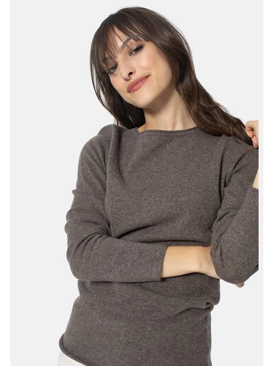 Zdjęcie produktu AUTHENTIC CASHMERE Kaszmirowy sweter "Criou" w kolorze szarobrązowym rozmiar: L