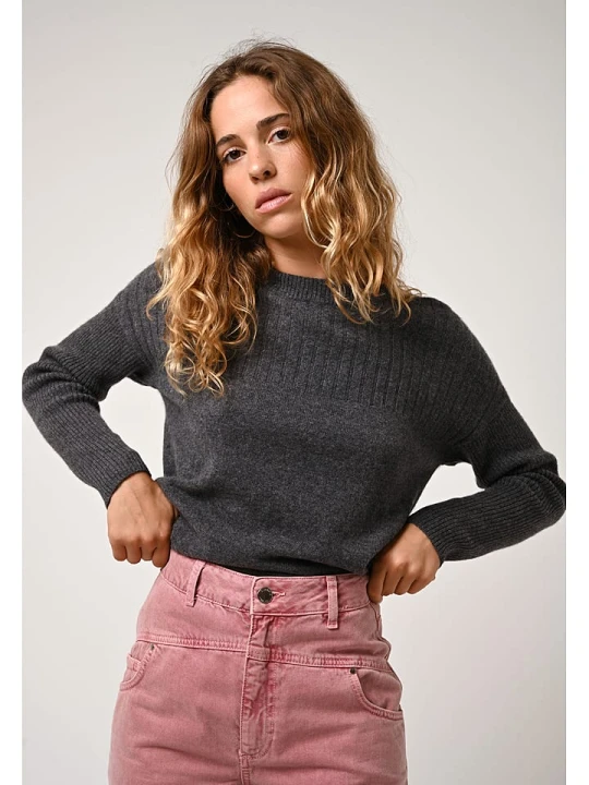 Zdjęcie produktu AUTHENTIC CASHMERE Kaszmirowy sweter "Daria" w kolorze antracytowym rozmiar: L