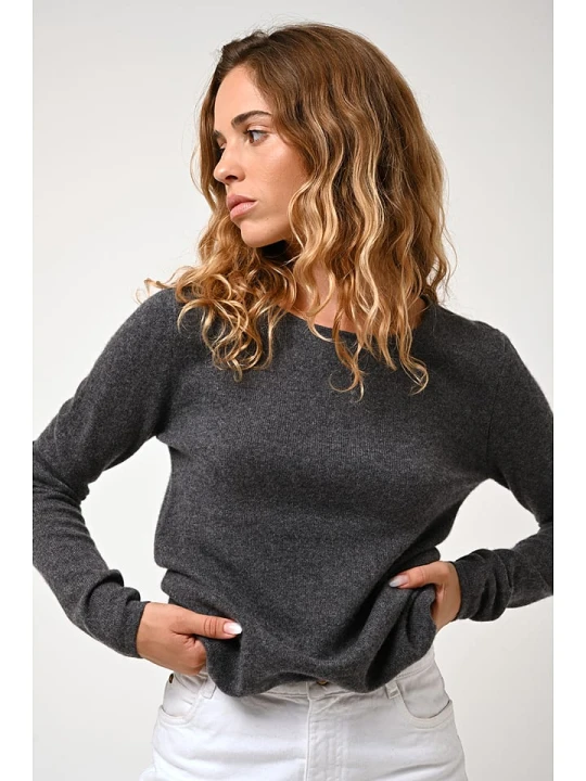 Zdjęcie produktu AUTHENTIC CASHMERE Kaszmirowy sweter "Epéna" w kolorze antracytowym rozmiar: M