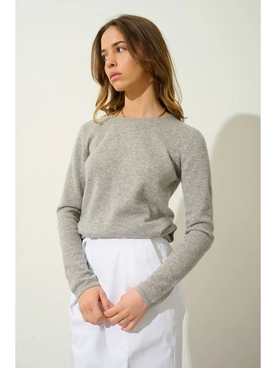 Zdjęcie produktu AUTHENTIC CASHMERE Kaszmirowy sweter "Epéna" w kolorze jasnoszarym rozmiar: M
