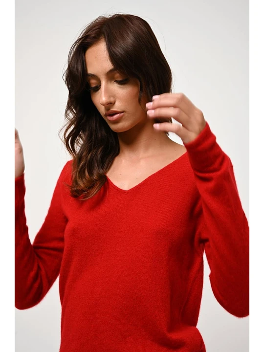 Zdjęcie produktu AUTHENTIC CASHMERE Kaszmirowy sweter "Galise" w kolorze czerwonym rozmiar: XXL