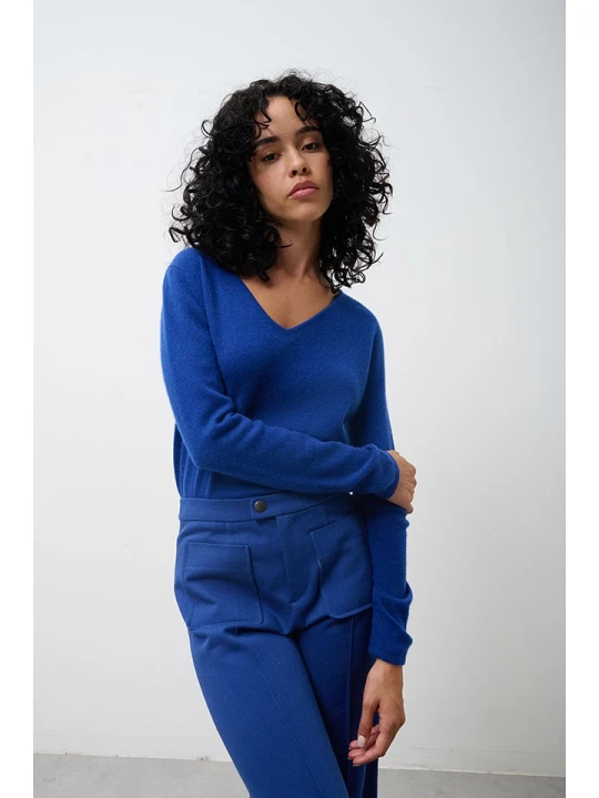 Zdjęcie produktu AUTHENTIC CASHMERE Kaszmirowy sweter "Galise" w kolorze niebieskim rozmiar: XXL