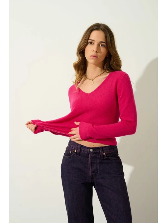 Zdjęcie produktu AUTHENTIC CASHMERE Kaszmirowy sweter "Galise" w kolorze różowym rozmiar: XXL