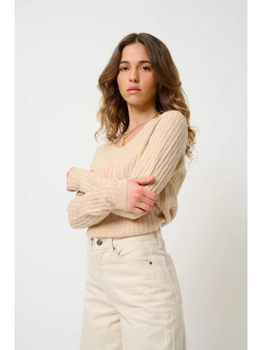 Zdjęcie produktu AUTHENTIC CASHMERE Kaszmirowy sweter "Grasmoor" w kolorze beżowym rozmiar: M